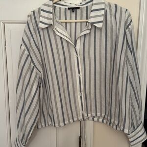 Striped Button-Up Blouse